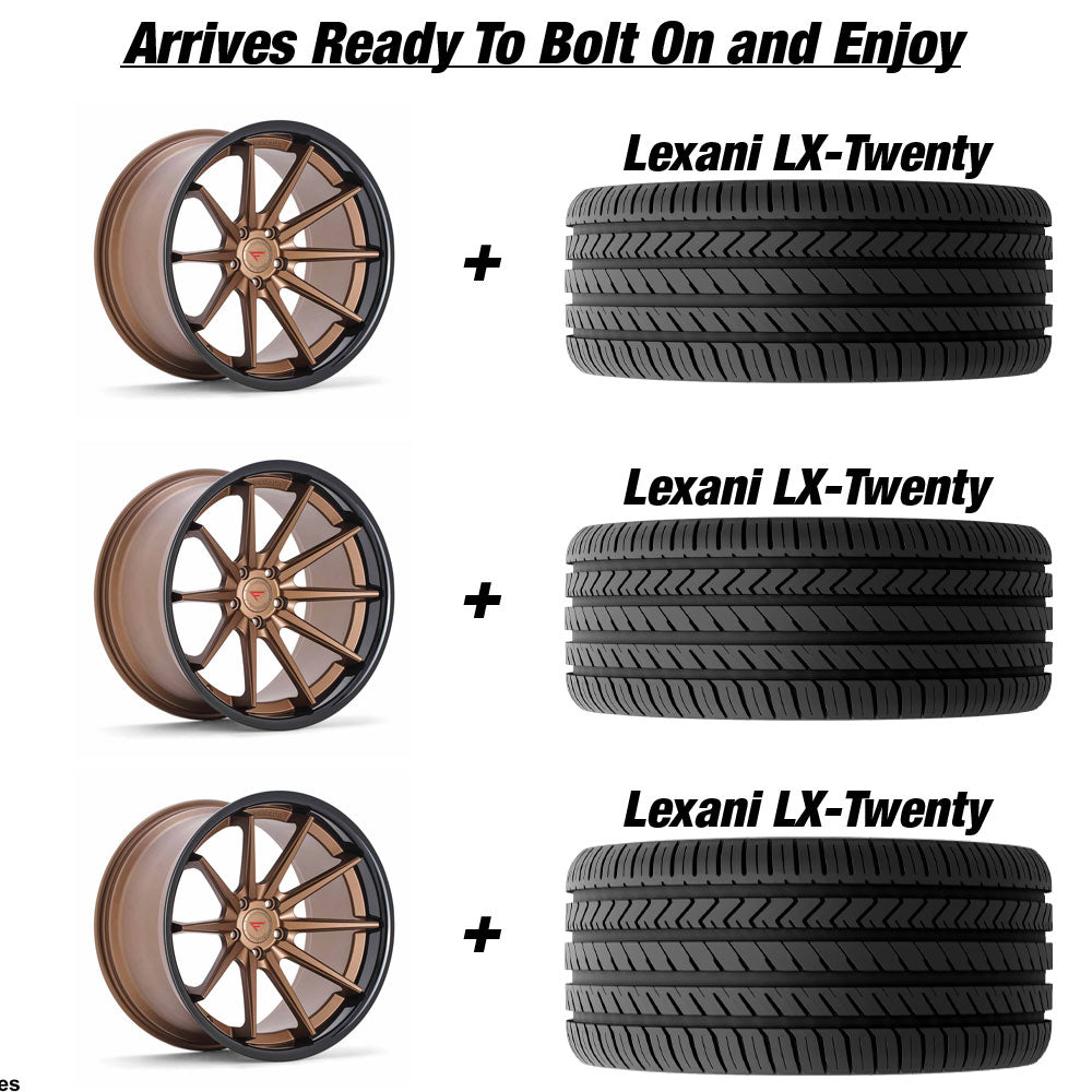 Polaris Slingshot Ferrada FR4 Matte Bronze wGloss Black Lip Wheel and Tire Package