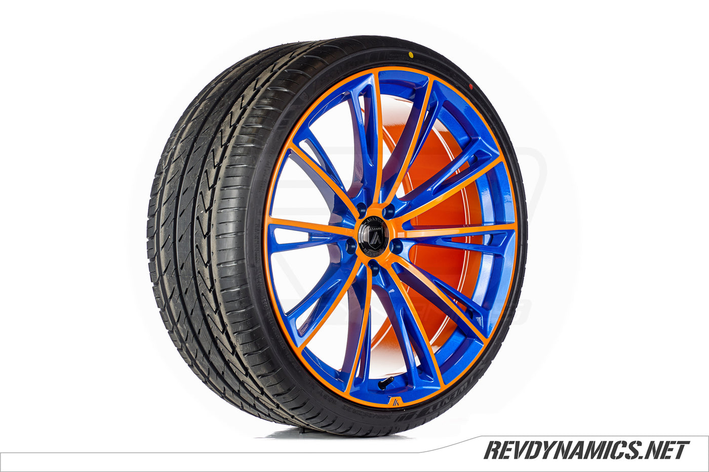 Asanti ABL-30 Color Matched Wheel in Orange and Blue Powder Coat