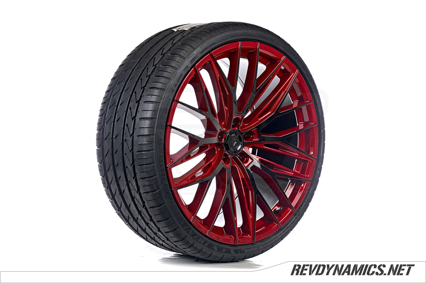Lexani Aries 22" Rim Powdercoated Red Mist and Black Corvette C8 colors 