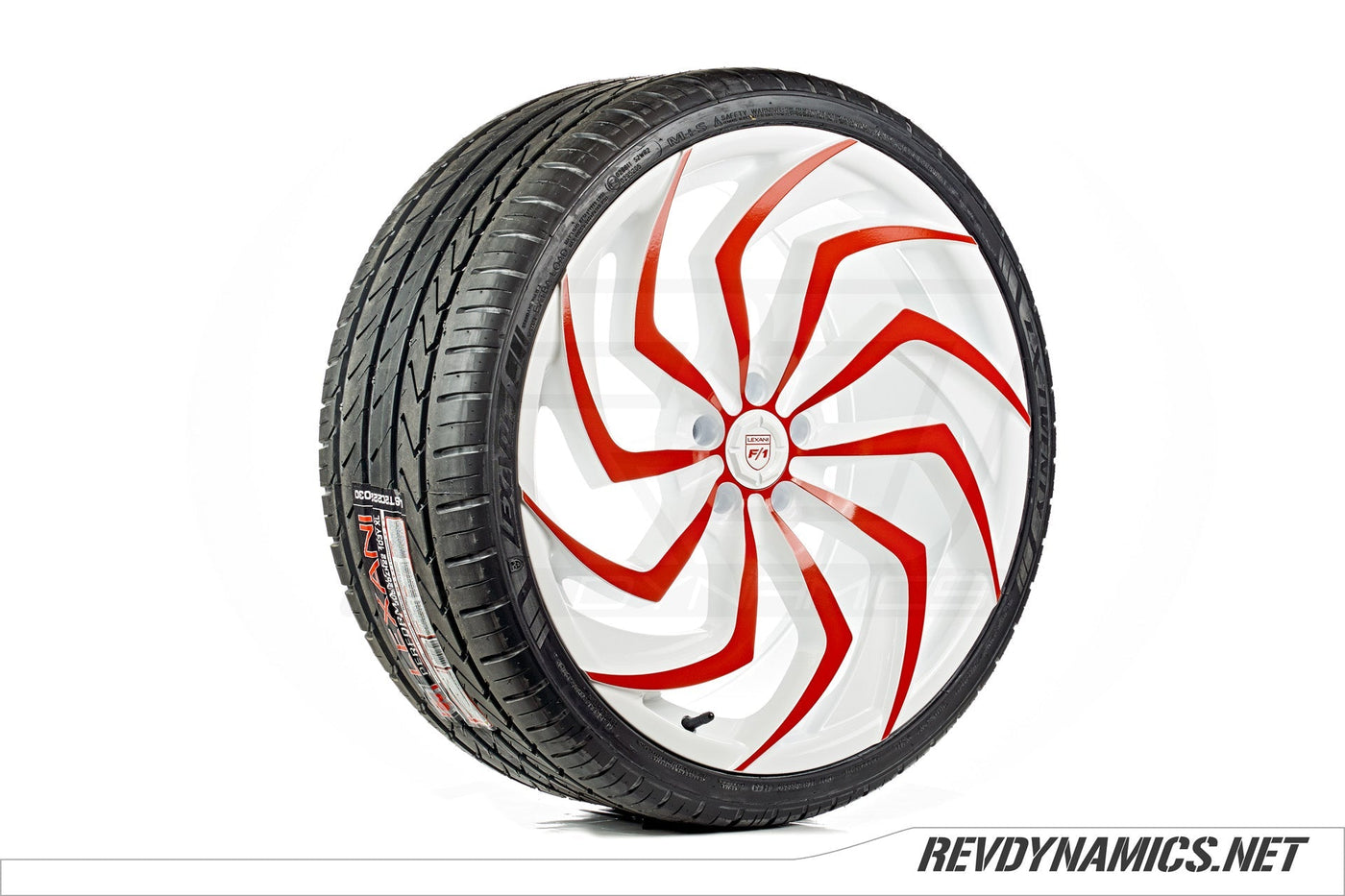 Lexani Shadow 22" Rim Powdercoated Indy Red and White Polaris Slingshot colors 