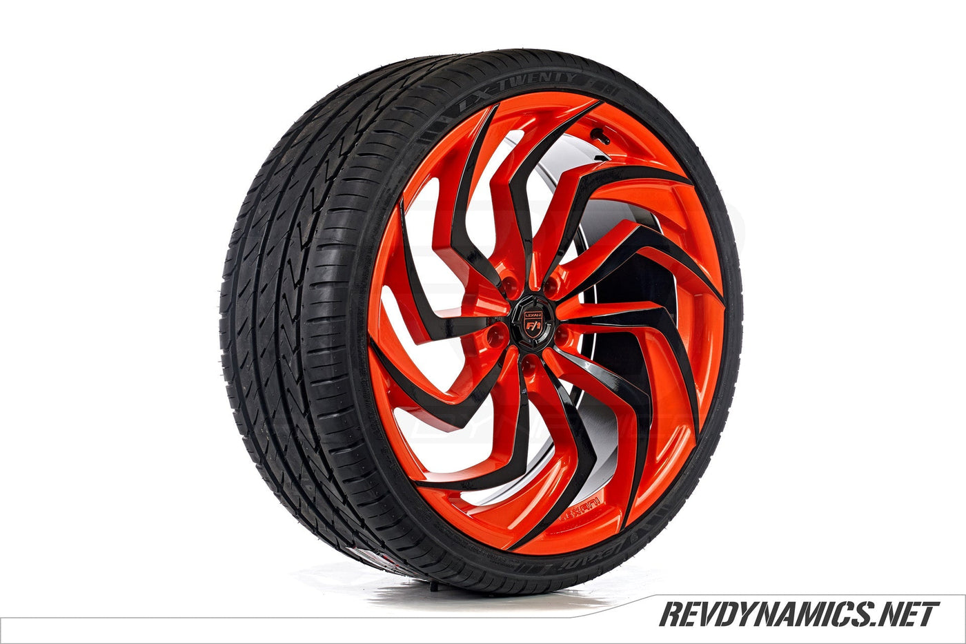 Lexani Shadow 22" Rim Powdercoated Orange Madness and Black Polaris Slingshot colors 