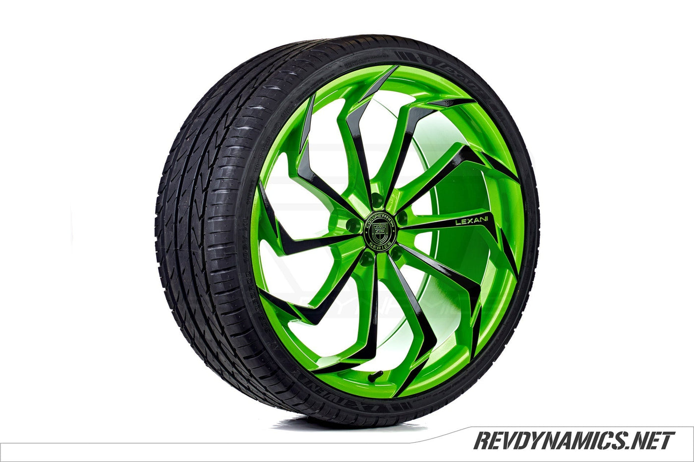 Lexani Static 22" Rim Powdercoated Liquid Lime (Envy Green) and Black Polaris Slingshot colors 