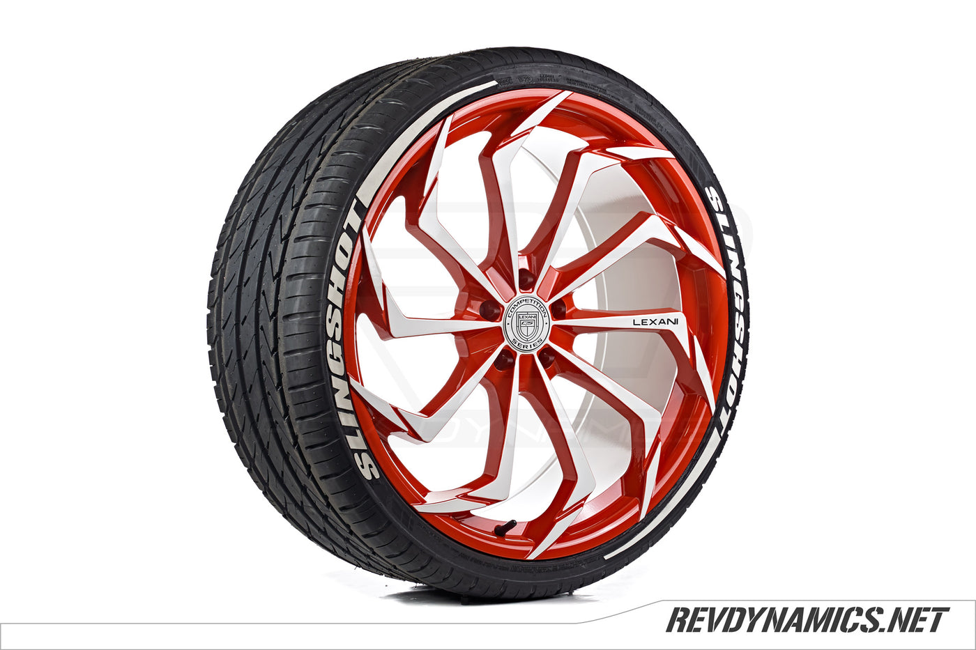 Lexani Static 22" Rim Powdercoated Indy Red and White Polaris Slingshot colors 