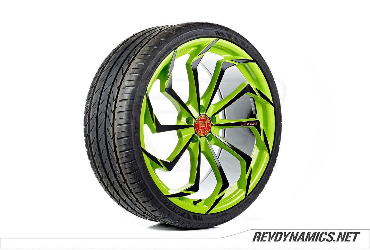 Lexani Static 22" Rim Powdercoated Neon Fade, Black, and Red Pearl Polaris Slingshot colors 