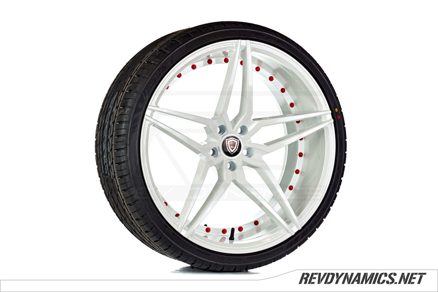 Marquee M3259 22" Rim Powdercoated White with Red Hardware Polaris Slingshot colors 