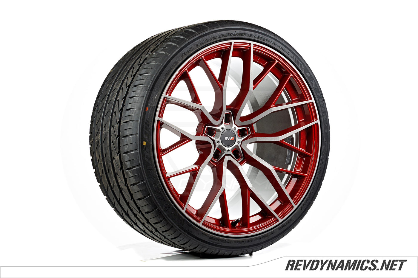 Savini SV-F2 20" Rim Powdercoated Sunset Red and Turbo Silver Polaris Slingshot colors 