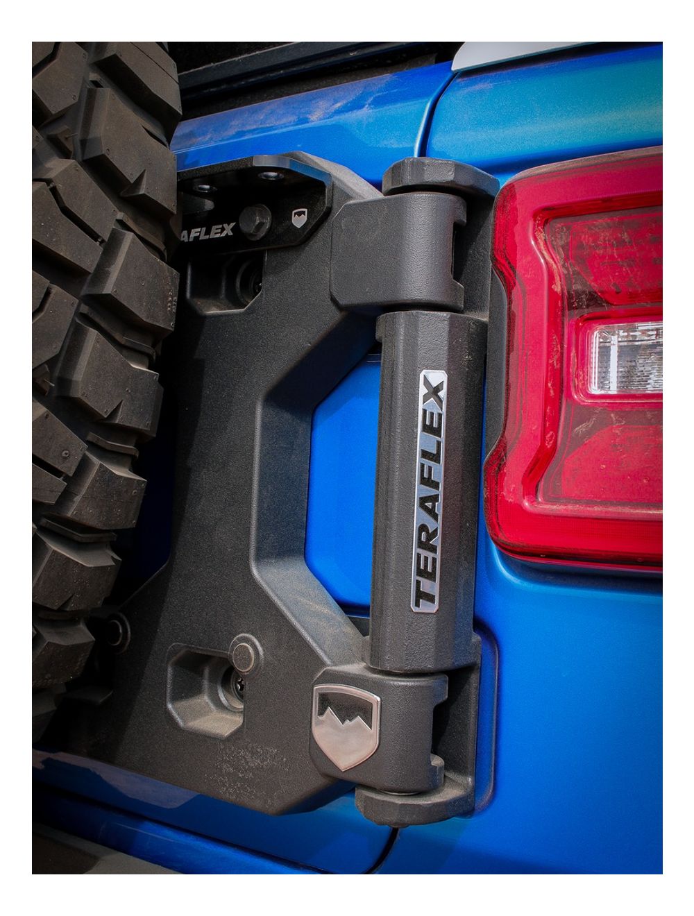 TeraFlex Alpha HD Hinged Spare Tire Carrier & Adjustable Spare Tire Mount Kit - Jeep JL Wrangler 2018-22 - Rev Dynamics