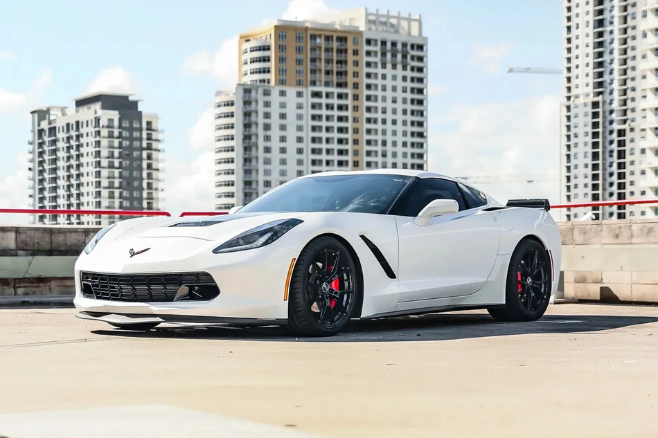 E5 Daytona C7 Stingray Corvette 19" Front 20" Rear Wheel and Tire Package - Gloss Black