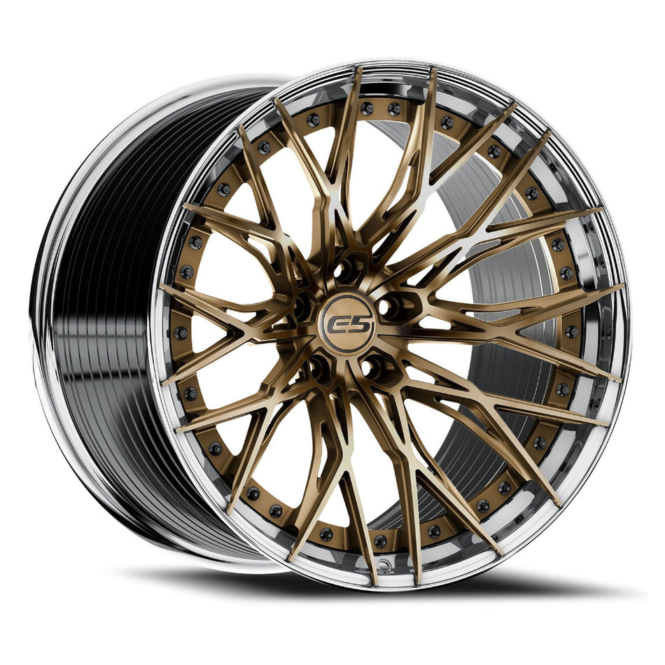 E5 Sebring 2P C8 Corvette Z06 20x10" Front 21x13" Rear Wheel and Tire Package - Bronze w/Polished Lip