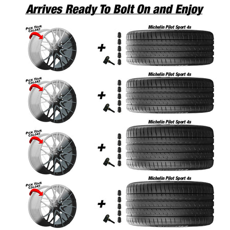 C8 Z06 E-Ray Renzo Forgedlite MC20 Custom Finish 20in wheel and Michelin Pilot Sport 4S ZP tire package