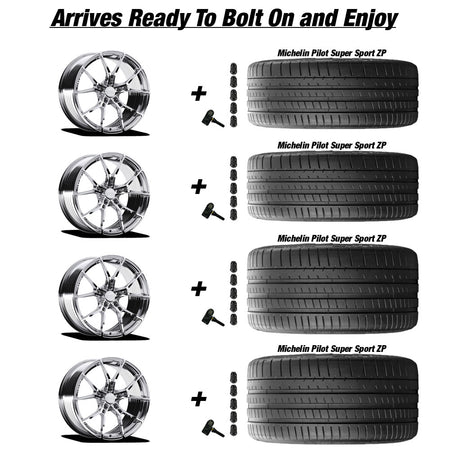 Chevy Corvette C7 Z06 E5 Daytona Chrome 19in wheel and Michelin Pilot Super Sport ZP tire package