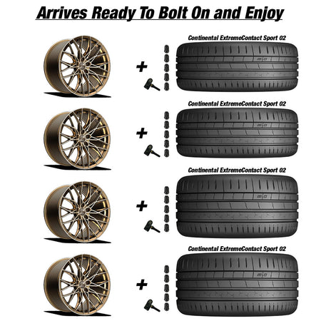 Chevy Corvette C7 Z06 E5 Sebring Bronze Brushed Tint 19in wheel and Continental ExtremeContact Sport 02 tire package