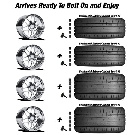 Chevy Corvette C7 Z06 E5 Sebring Chrome 19in wheel and Continental ExtremeContact Sport 02 tire package