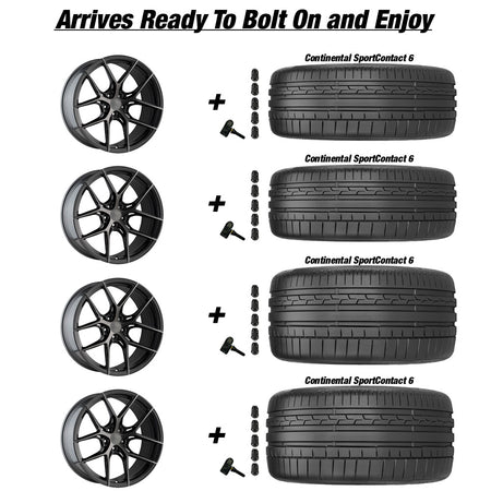 Chevy Corvette C8 Stingray Avant Gade M580R Dark Graphite Metallic 20in wheel and Continental Sportcontact 6 tire package