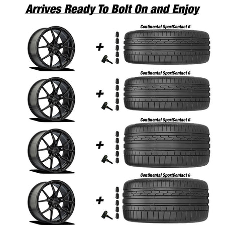 Chevy Corvette C8 Stingray E5 Daytona Gloss back 20in wheel and Continental Sportcontact 6 tire package