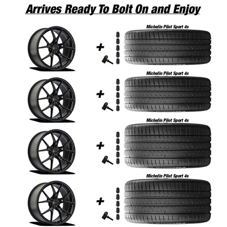 Chevy Corvette C8 Stingray E5 Daytona Gloss back 20in wheel and Michelin Pilot Sport 4S tire package