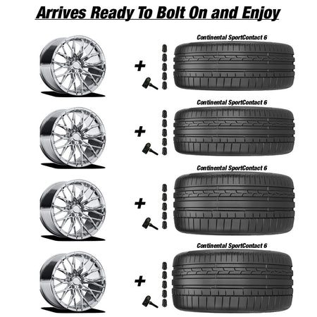 Chevy Corvette C8 Stingray E5 Sebring Gloss back 20in wheel and Continental Sportcontact 6 tire package