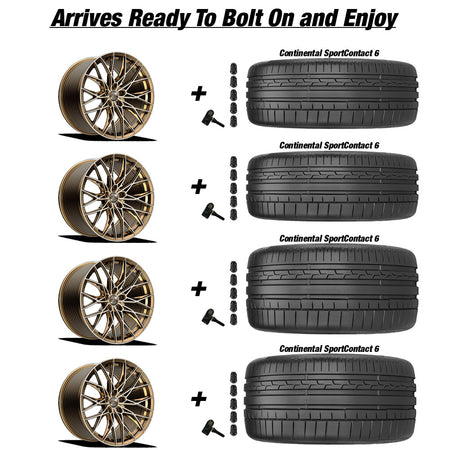 Chevy Corvette C8 Stingray E5 Speedway Bronze Brushed Tint 20in wheel and Continental Sportcontact 6 tire package