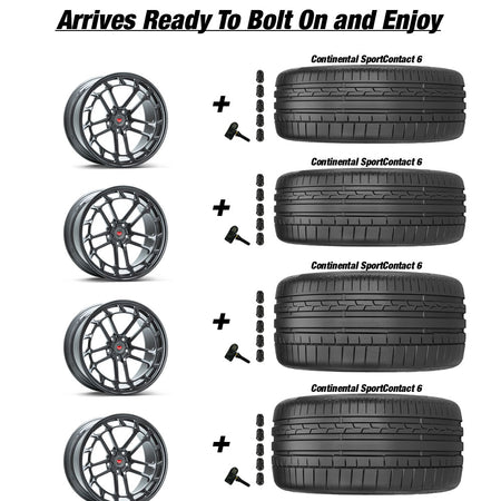 Chevy Corvette C8 Stingray Vossen LC2-C1 Midnigth Smoke 20in wheel and Continental Sportcontact 6 tire package