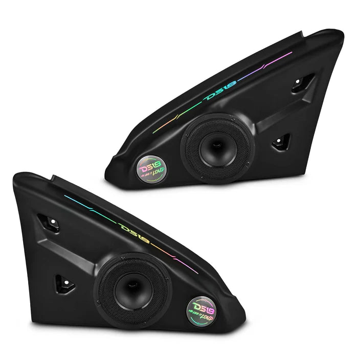 DS18 Polaris Slingshot Inside Armrest Speaker Panels Loaded | 2 x PRO-HY6.4MSL and Digital LED Lights | 2015+
