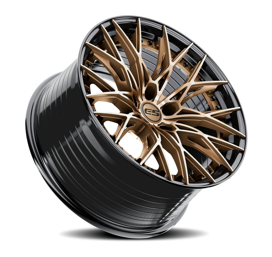 E5 Sebring 2p C8 Corvette 19" Front 20" Rear Wheel and Tire Package - Bronze w/ Black Lip