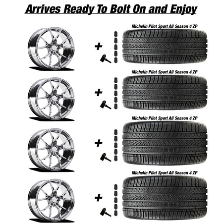 E5 Daytona Chrome Corvette C8 Michelin Pilot Sport 4 All Season ZP Wheel and Tire Package