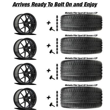 E5 Daytona Gloss Black Corvette C8 Michelin Pilot Sport 4 All Season ZP Wheel and Tire Package