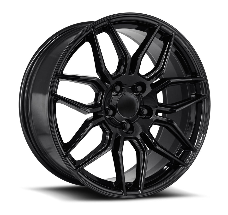 Factory Reproductions FR401F C7 Stingray Corvette 19" Front 20" Rear Wheel and Tire Package - Gloss Black