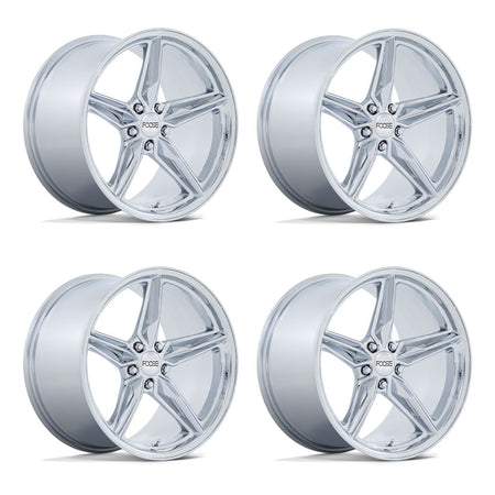 Foose CF8 Gloss Silver Corvette C8 Wheel Package