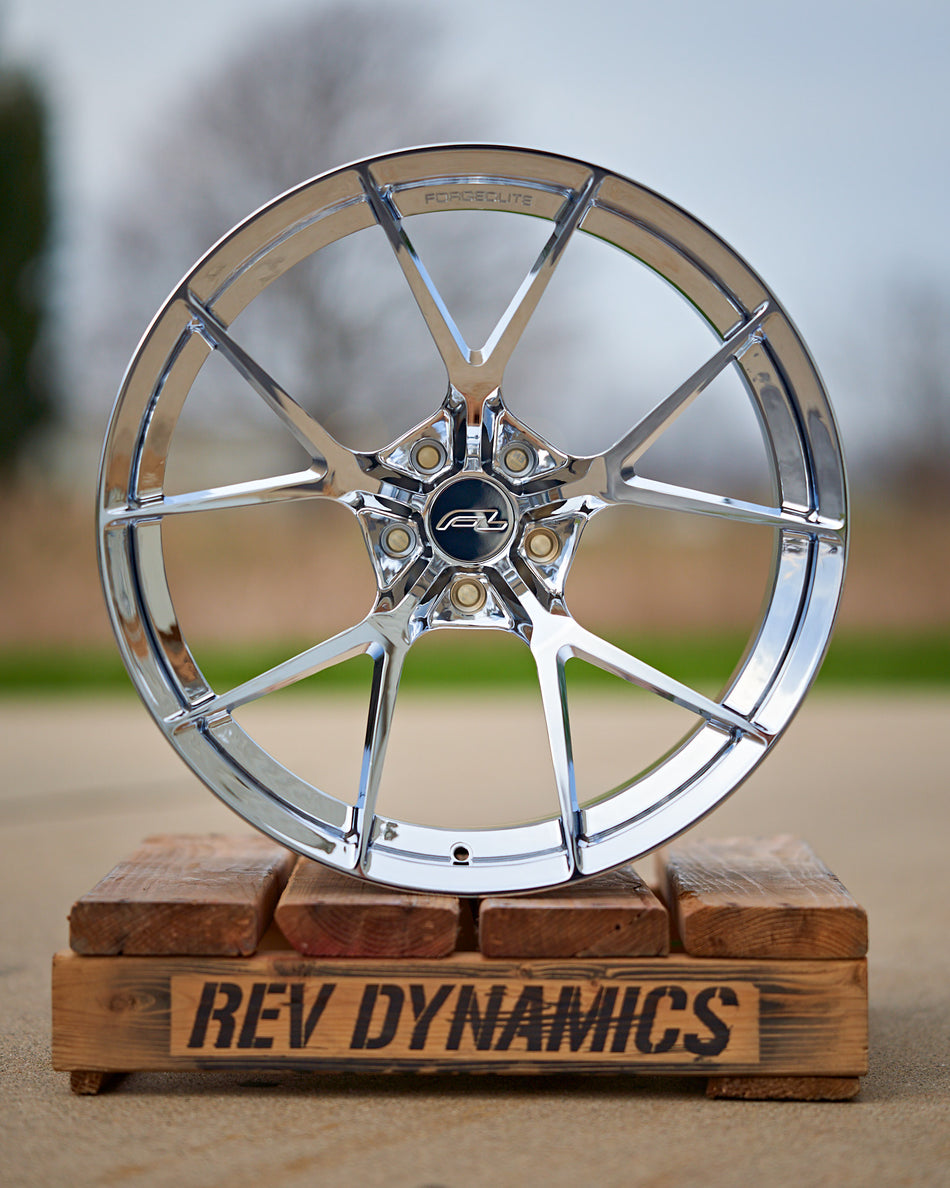 Forgedlite MC5 C8 Corvette Z06 20x10" Front 21x13" Rear Wheel and Tire Package - Chrome