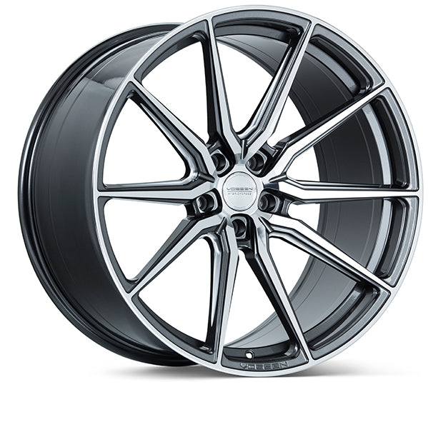 Vossen HF-3 Tesla Model 3 20" Front and Rear Wheel and Tire Package - Gloss Graphite Polished