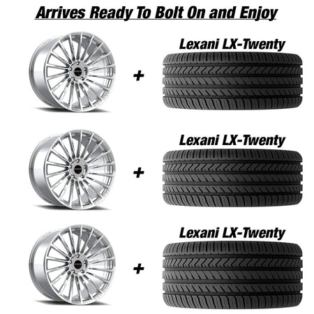 Polaris Slingshot Koko Kuture Urfa Gloss Silver Wheel and Tire Package