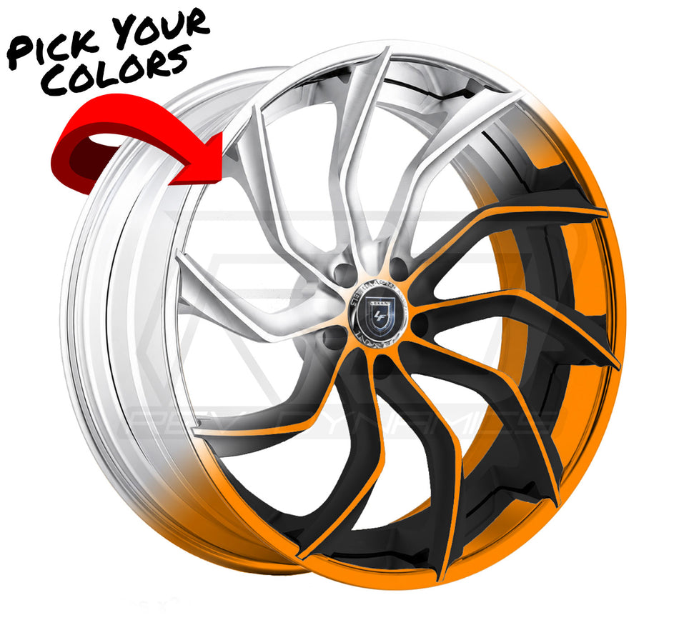 Lexani LZ-753 Forged Slingshot 22" Front 24" Rear Wheel and Tire Package