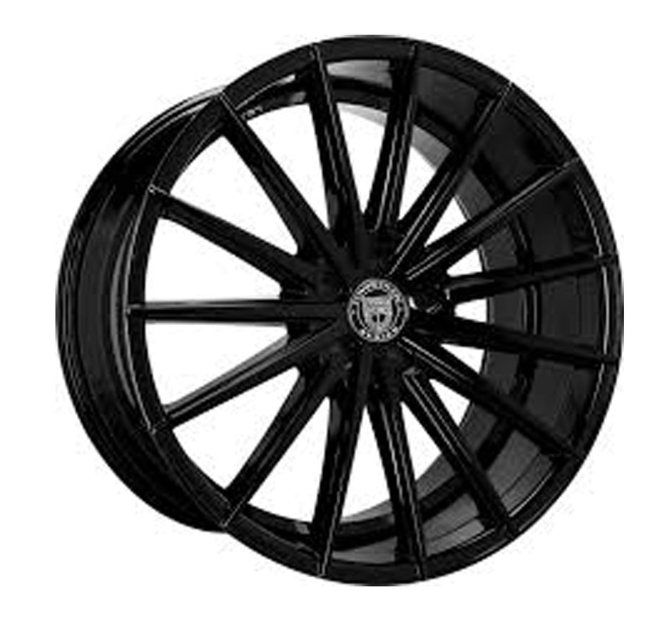 Lexani Pegasus Tesla Model 3 20" Front and Rear Wheel and Tire Package - Black w/ Machined Grooves