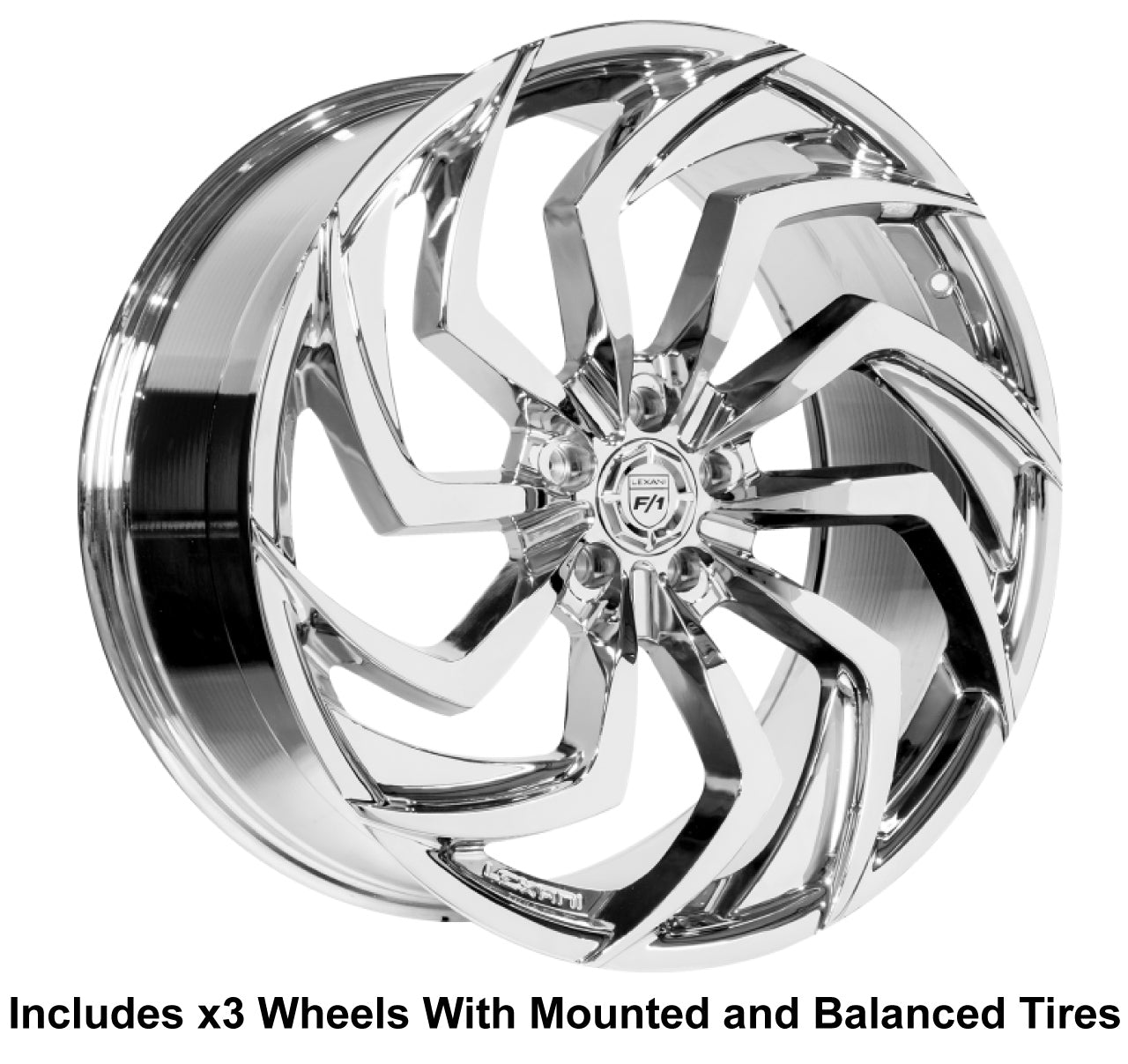 Lexani Shadow Slingshot 22" Front 24" Rear Wheel and Tire Package - Rev Dynamics