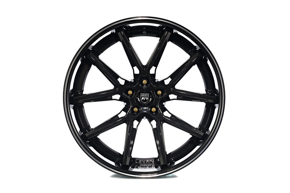 Lexani Circuit C8 Corvette 20x9" Front 22x10.5" Rear Wheel and Tire Package - Gloss Black w/CNC Groove