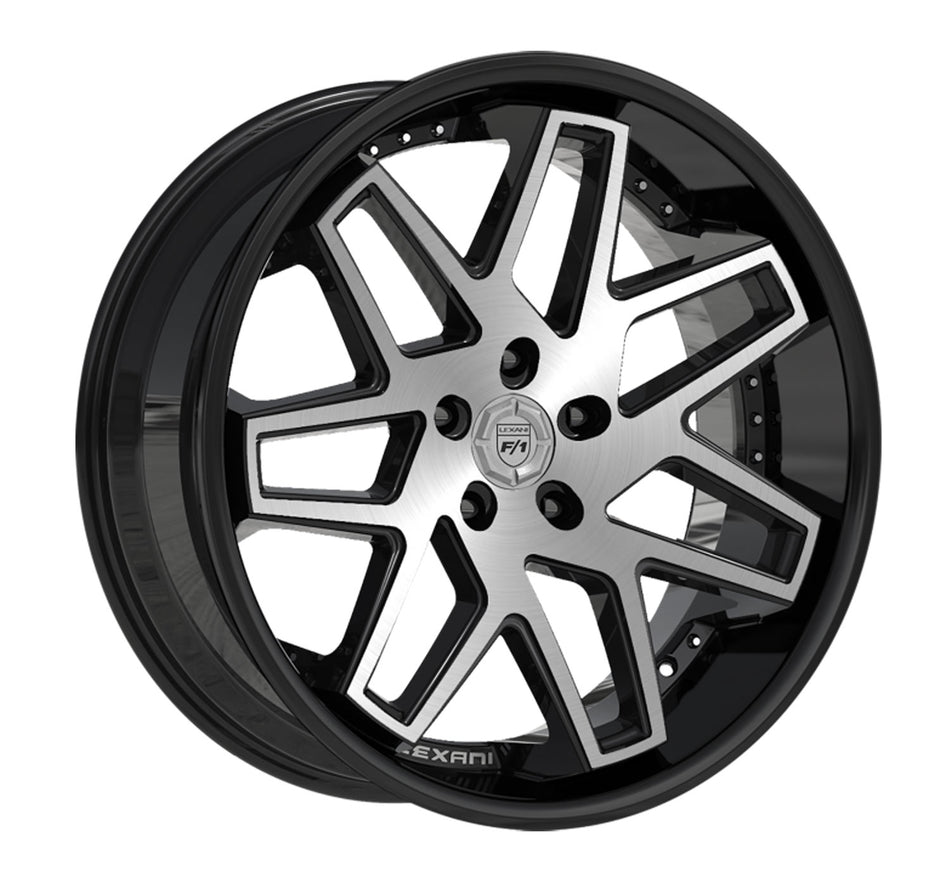 Lexani Nova Tesla Model 3 20" Front and Rear Wheel and Tire Package - Black w/Machined Face