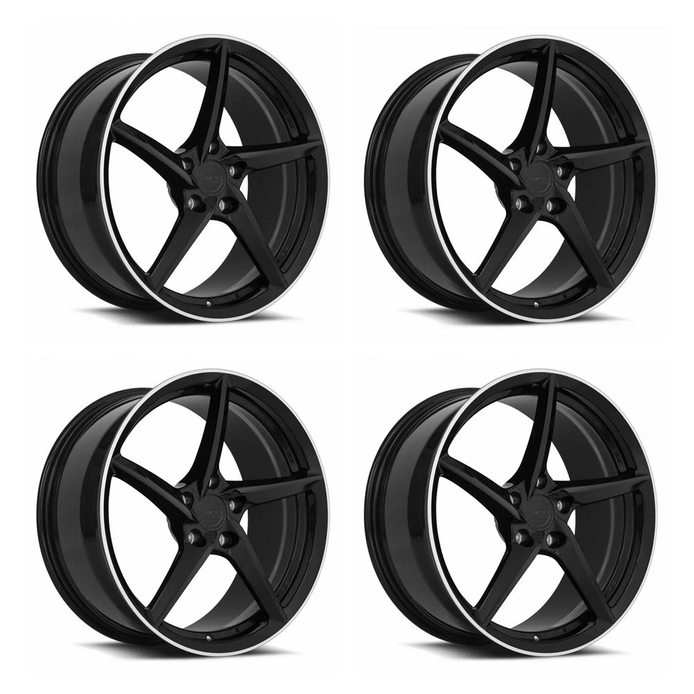 MRR F25 Gloss Black Corvette C8 Michelin Pilot Sport 4s Wheel and Tire Package