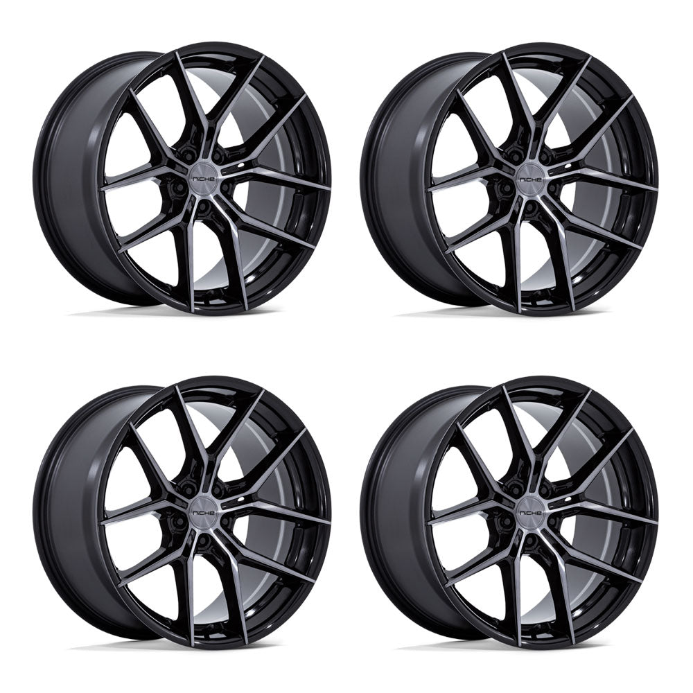 Niche Prodigy 5 Gloss black and Double Dark Tint Corvette C8 Wheel Package