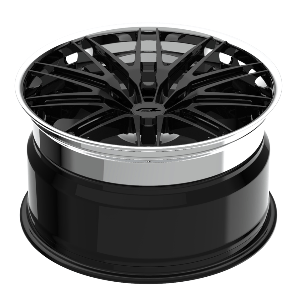 Forgedlite RS15 3pc C8 Corvette 20x9" Front 21x12" Rear Wheel and Tire Package - Gloss Black w/ Chrome Lip (Copy)