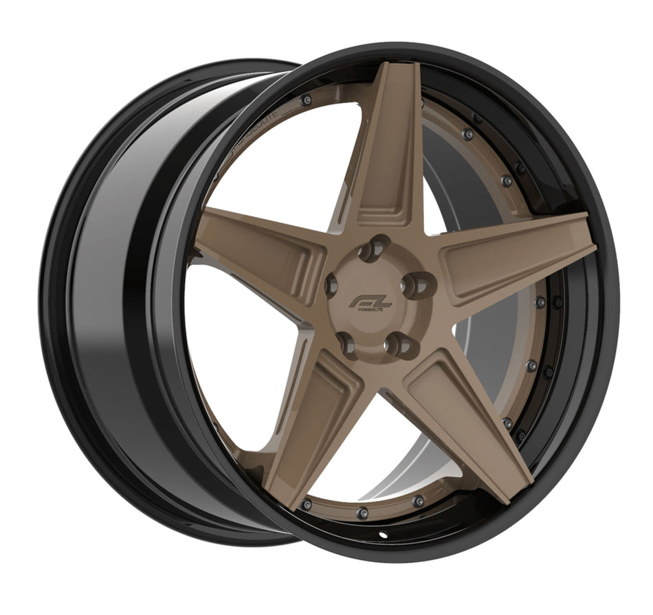 Forgedlite RS3 3pc C8 Corvette 20x9" Front 21x12" Rear Wheel and Tire Package - Bronze w/ Black Lip