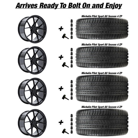 Stance SF07 Gloss Black Corvette C8 Michelin Pilot Sport 4 All Season ZP Wheel and Tire Package