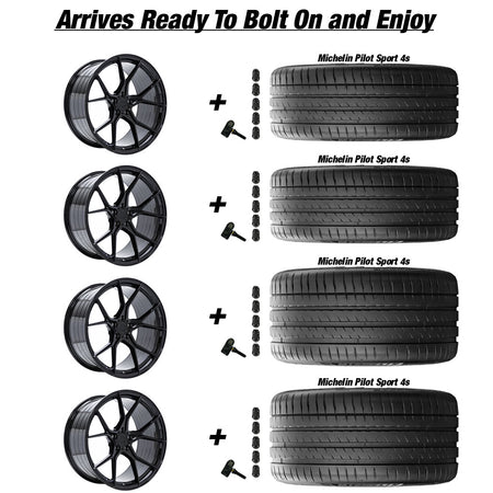 Stance SF07 Gloss Black Corvette C8 Michelin Pilot Sport 4s Wheel and Tire Package