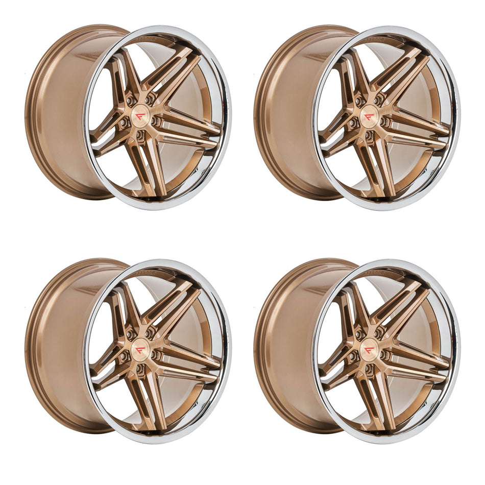 Ferrada CM1 Tesla Model 3 20" Front and Rear Wheel and Tire Package - Brushed Cobre