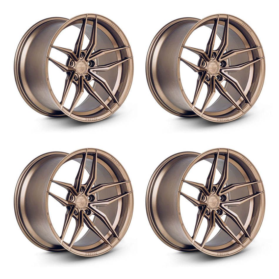 Ferrada FR5 Tesla Model 3 20" Front and Rear Wheel and Tire Package - Matte Bronze