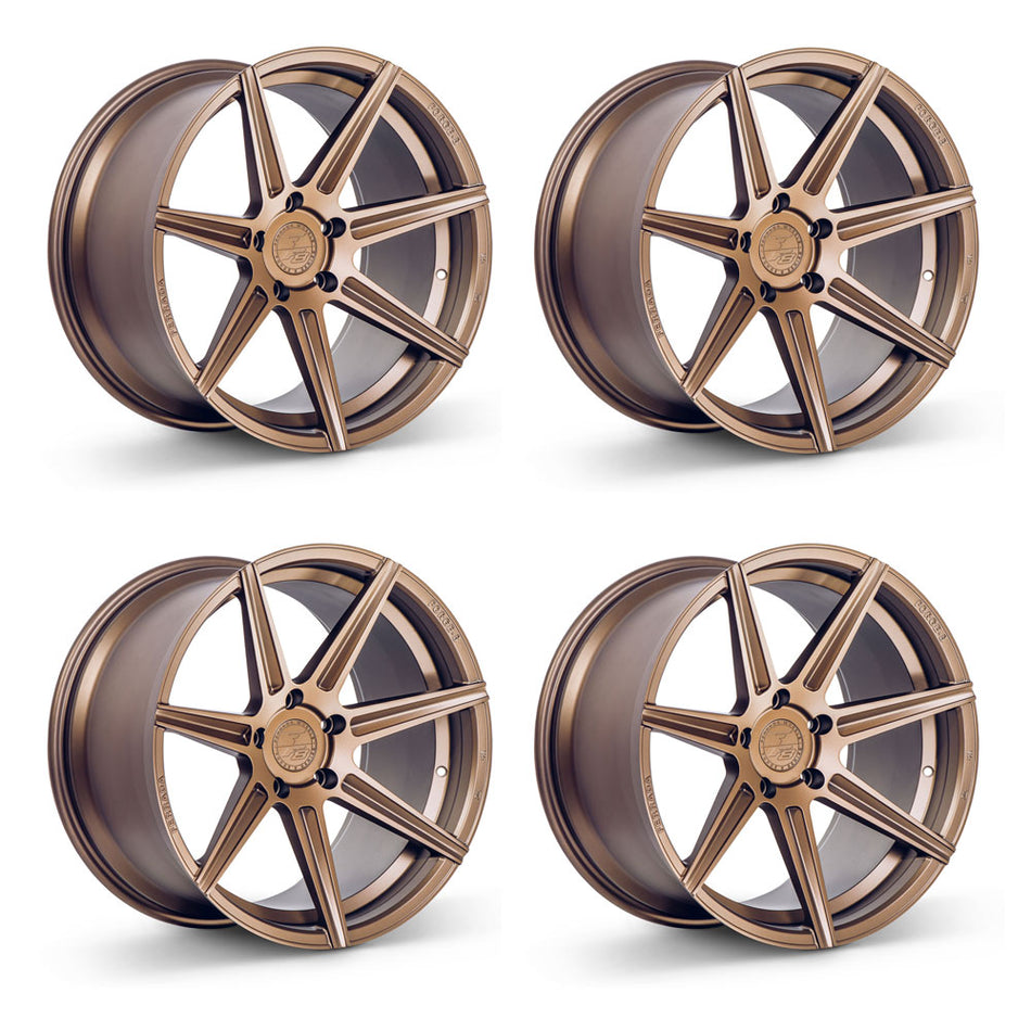 Ferrada FR7 Tesla Model 3 20" Front and Rear Wheel and Tire Package - Matte Bronze