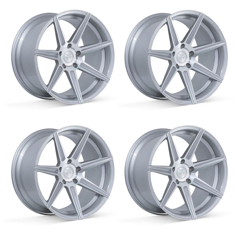 Ferrada FR7 Tesla Model 3 20" Front and Rear Wheel and Tire Package - Machine Silver