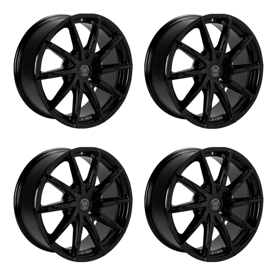 Lexani CSS-15 Tesla Model 3 20" Front and Rear Wheel and Tire Package - Black
