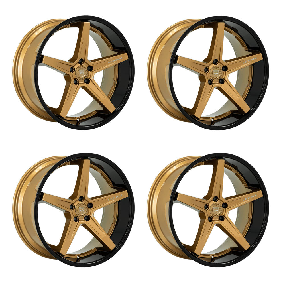 Tesla Model 3 Lexani Savage Bronze wBlack Lip 20in wheel package