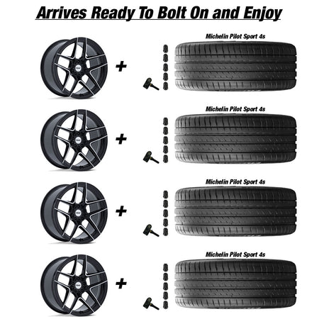 Tesla Model 3 TSW Slipstream Black 20 wheel and Michelin Pilot Sport 4s tire package